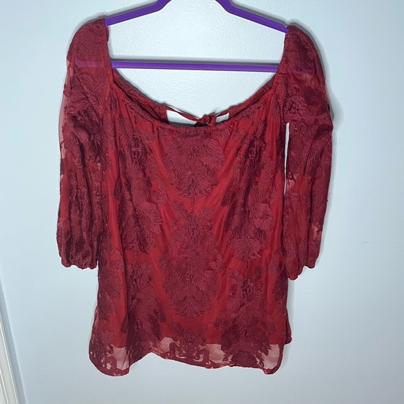 For Love & Lemons Sangria Dress Crimson Medium - Picture 6 of 11